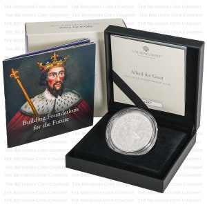 2021 King Alfred the Great Silver Proof Five Pounds Coin Royal Mint