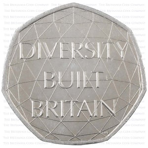 2020 Diversidad construida Gran Bretaña Moneda de 50 peniques Royal Mint Circuló Cincuenta peniques ¡Regalo ideal! Colección de monedas perfectas para regalos de Navidad UK Coinage