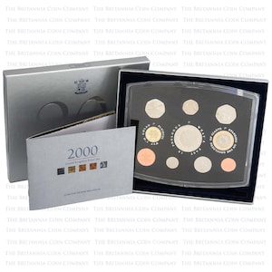 2000 10 Coin Annual Proof Set Commemorative Coins Royal Mint United Kingdom Ideal Gift Coin Collection Perfect Anniversary Birthday Present