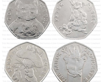 2017-2018 Beatrix Potter 50p Coin Royal Mint Circulated Fifty Pence Coins (Choose your design)