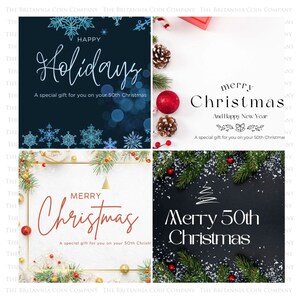 50周年クリスマスギフトカード 50ペンスコイン 50ペンスコイン付き（お選びいただけます） 理想的なギフト！ 家族や友人へのプレゼント！ シークレットサンタ