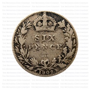Moneda de seis peniques de plata de 925 de 1902 del rey Jorge V, regalo de boda coleccionable, ficha de seis peniques de la suerte