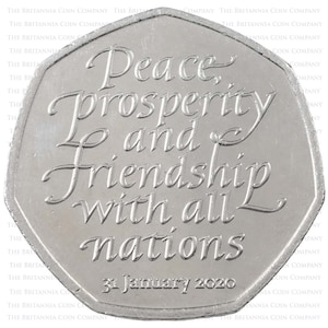 2020年ブレグジットEU離脱平和繁栄と友情50ペンスコインロイヤルミント50ペンス理想的なギフトクリスマスプレゼントコインコレクションに最適