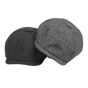 Peaky Blinders Hat Bakerboy Cap Herringbone Wool 8 Panels Cap Irish Flat Cap Newsboy Cap Tommy Shelby Hat Valentine's Day Gift image 9