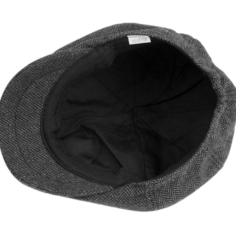 Peaky Blinders Hat Bakerboy Cap Herringbone Wool 8 Panels Cap Irish Flat Cap Newsboy Cap Tommy Shelby Hat Valentine's Day Gift image 8