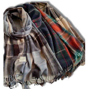 Women Scarf | Large Plaid Scarf | Tartan Scarf | Soft Long Scarf | Cozy Scarves | Large Shawls