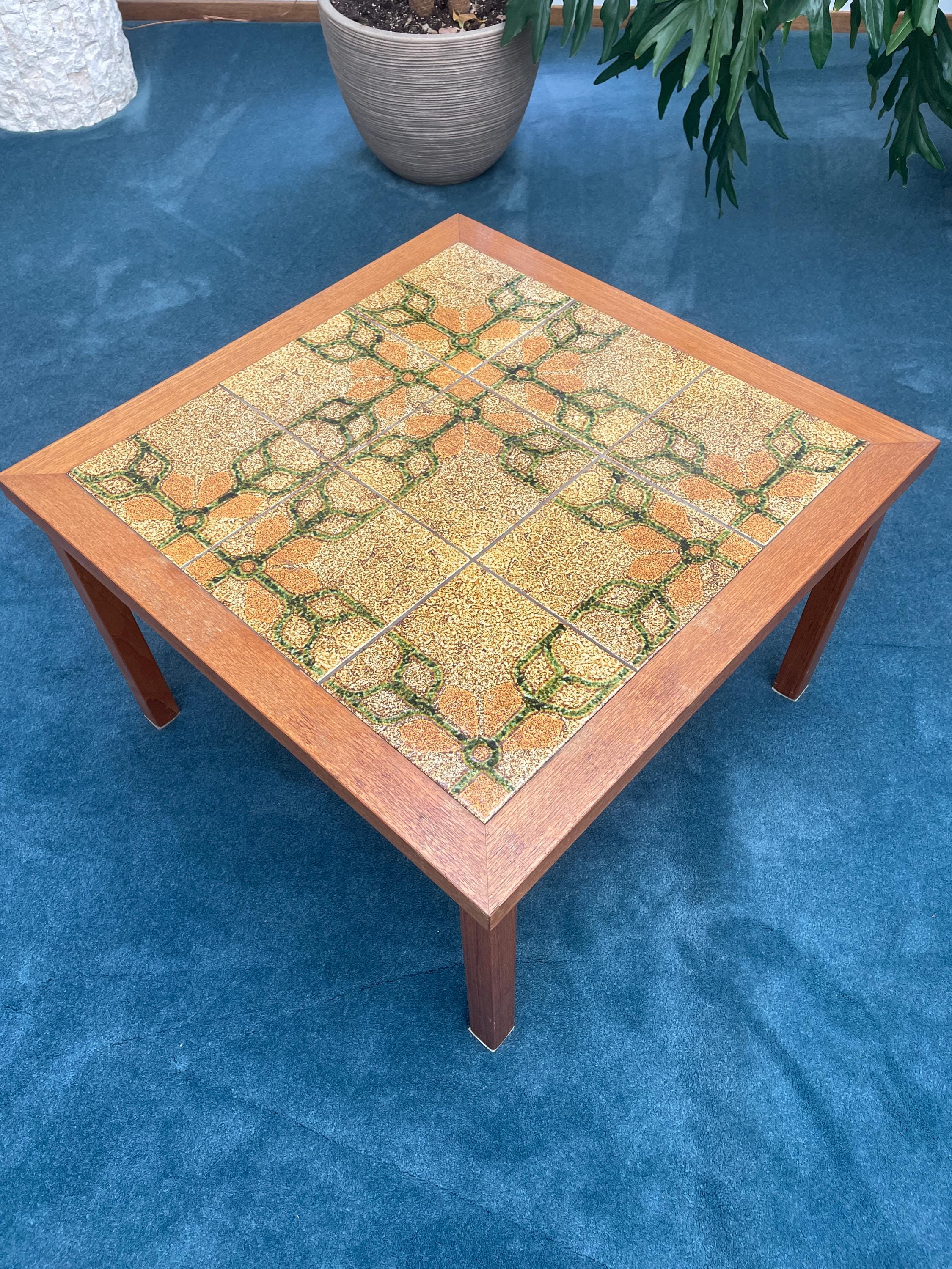 Mcm Tile Table MCM Tiled Teak End Table Set - Etsy
