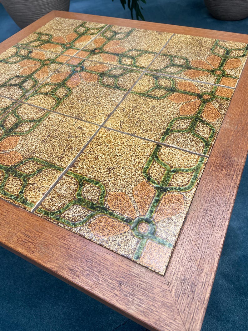 Mcm Tile Table MCM Tiled Teak End Table Set - Etsy