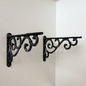 Brass Shelf Brackets, One Pair Wall Mounted Vintage Style Handmade Decorative Shelve Brackets