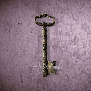 Skeleton Key, Cast Brass Decorative Door Key, Authentic Old Key, New House Gift
