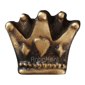 Handmade Antique Brass Crown Drawer Knob, Kids Room Decor