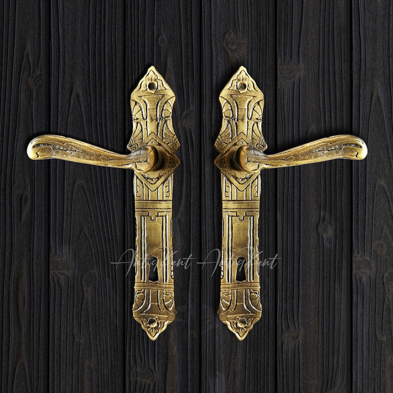 Antique Brass French Door Handles Rococo Style Door Handles Etsy