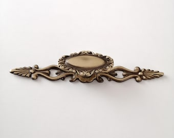 Solid Brass Vintage Style Furniture Pull, Sand Casted Cabinet and Dresser Handle, Drawer Knob