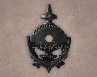 Aldaba de puerta de latón fundido estilo vintage, hecha a mano