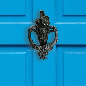 Floral Door Knocker, Flower Door Knocker for Entrance Door, Vintage Style Door Knockers, Cast Brass Door Knocker, Door Hardware