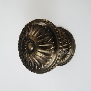 Sunflower Door Knob, Dummy Door Knob 2.95&quot;, Vintage Style Door Knob, Antique Brass Handmade Door Pull Knobs, Unique Door Knob, Door Hardware