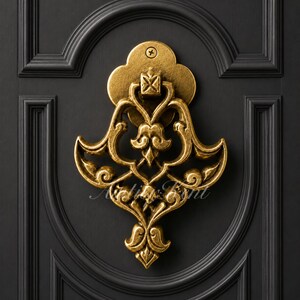 Victorian Brass Knocker, Ornate Entry Accent, Handcast Floral Hardware, Elegant Porch Statement, Architectural Decor for Restorers