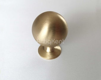 Solid Brass Sphere Drawer Knob, Round Cabinet Pull Handle, Furniture Hardware