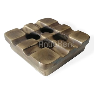 Antiker handgefertigter Aschenbecher aus Messing, Zigarettenaschenbecher mit Grill, Geschenkzigarrezubehör, Vintage-Stil Aschenbecher aus Messingguss