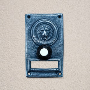 Vintage Style Solid Brass Door Bell, Antique Brass Door Bell Push Button, Doorbell With Name Tag