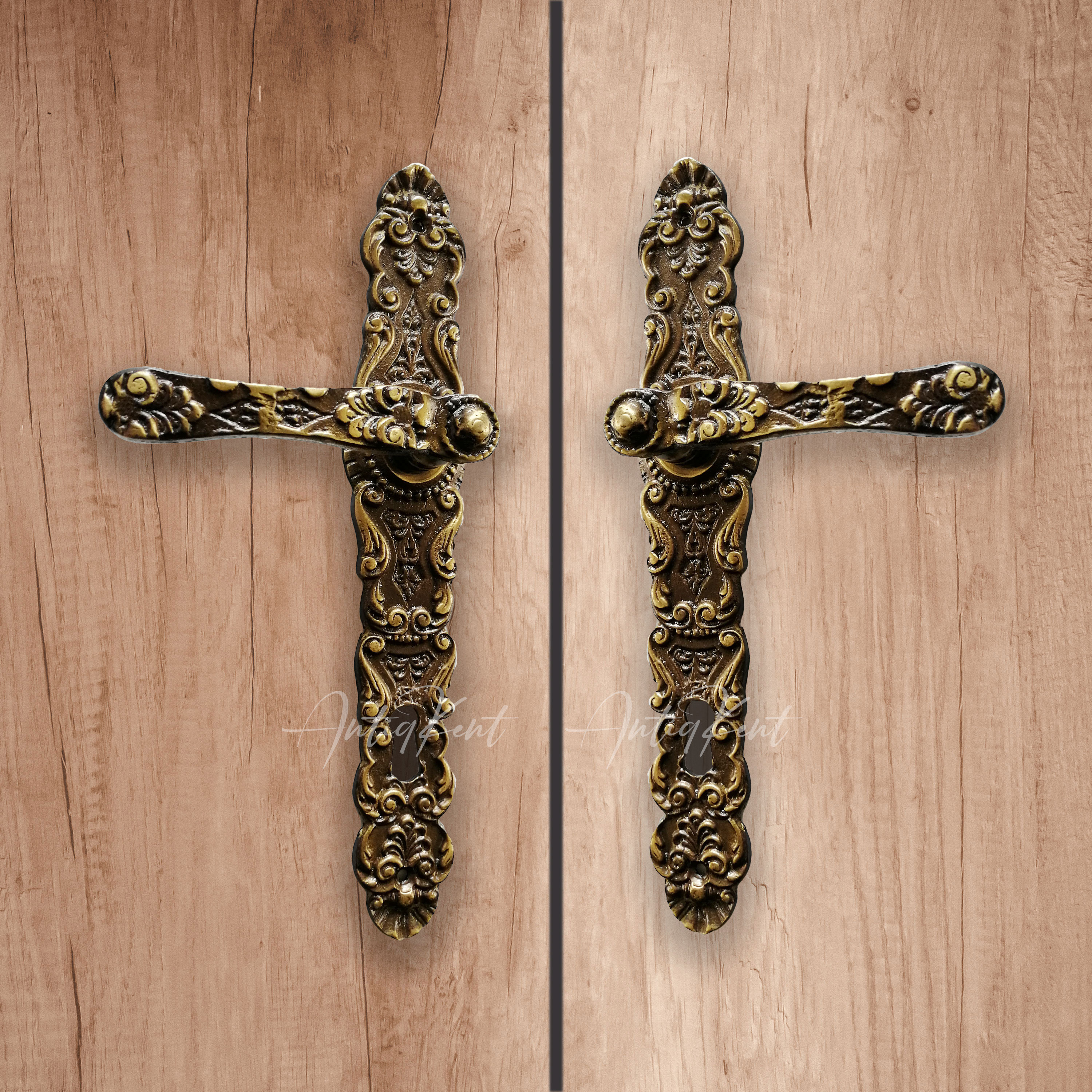 Vintage Style Door Handles Antique Brass French Door Handles - Etsy