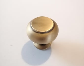 Pomo de cajón de bola de latón macizo, tirador de armario antiguo