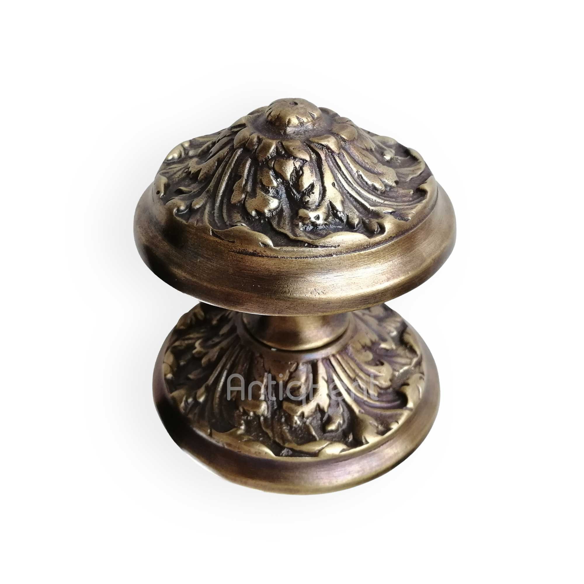 Vintage Style Cast Brass Door Knob, Exterior Door Knob, Large Front ...