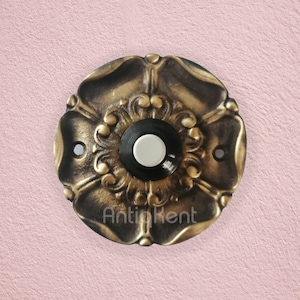 Door Bell Push Button, Vintage Style Cast Brass Door Bell, Handmade Door Hardware