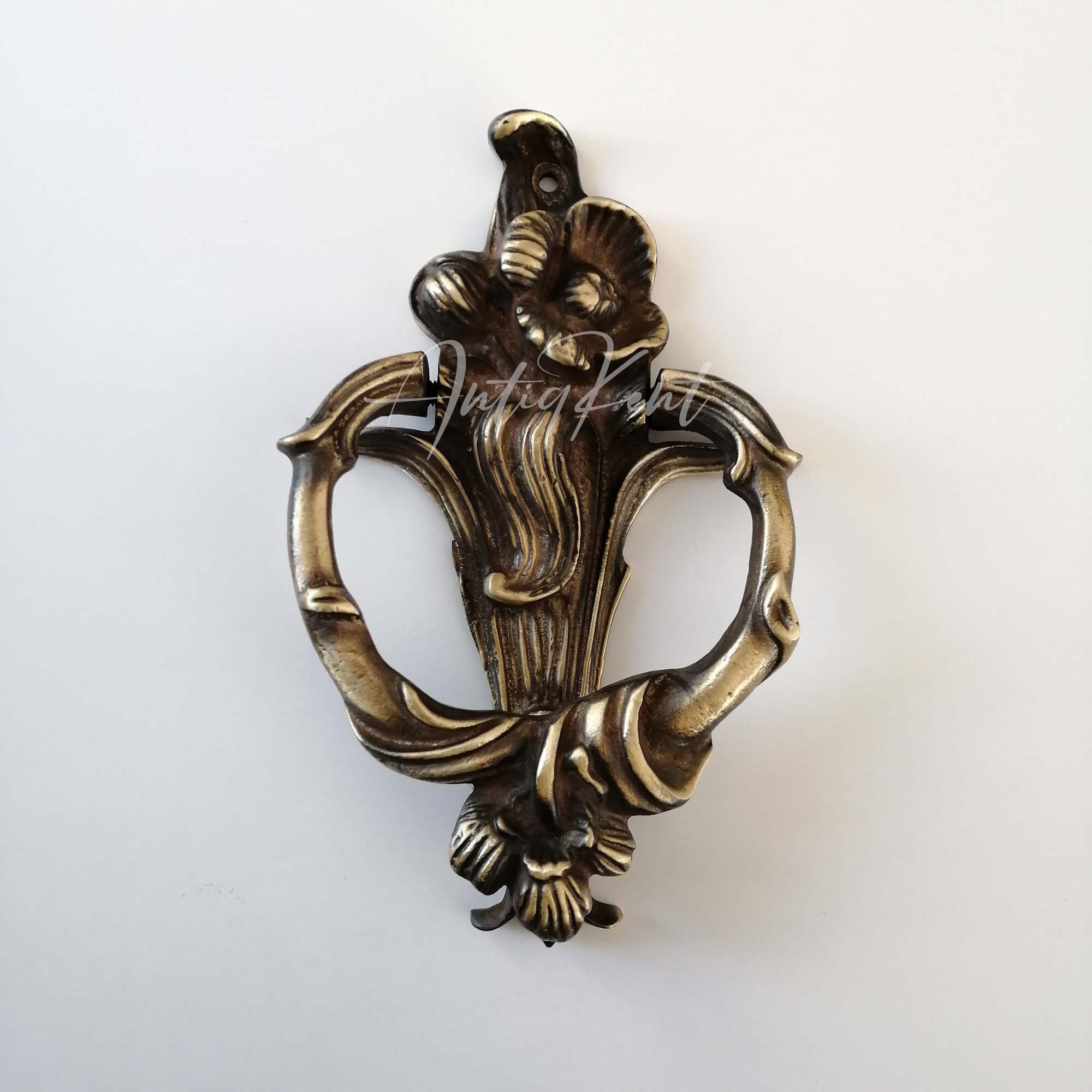 Flower Door Knocker Decorative Door Knocker Handmade Brass Etsy