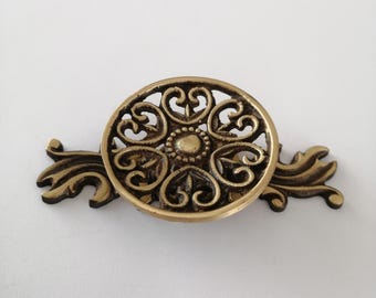 Solid Brass Furniture Knob, Vintage Style Drawer Pull, Cabinet Handle for Dressers, Kitchen & Wardrobe
