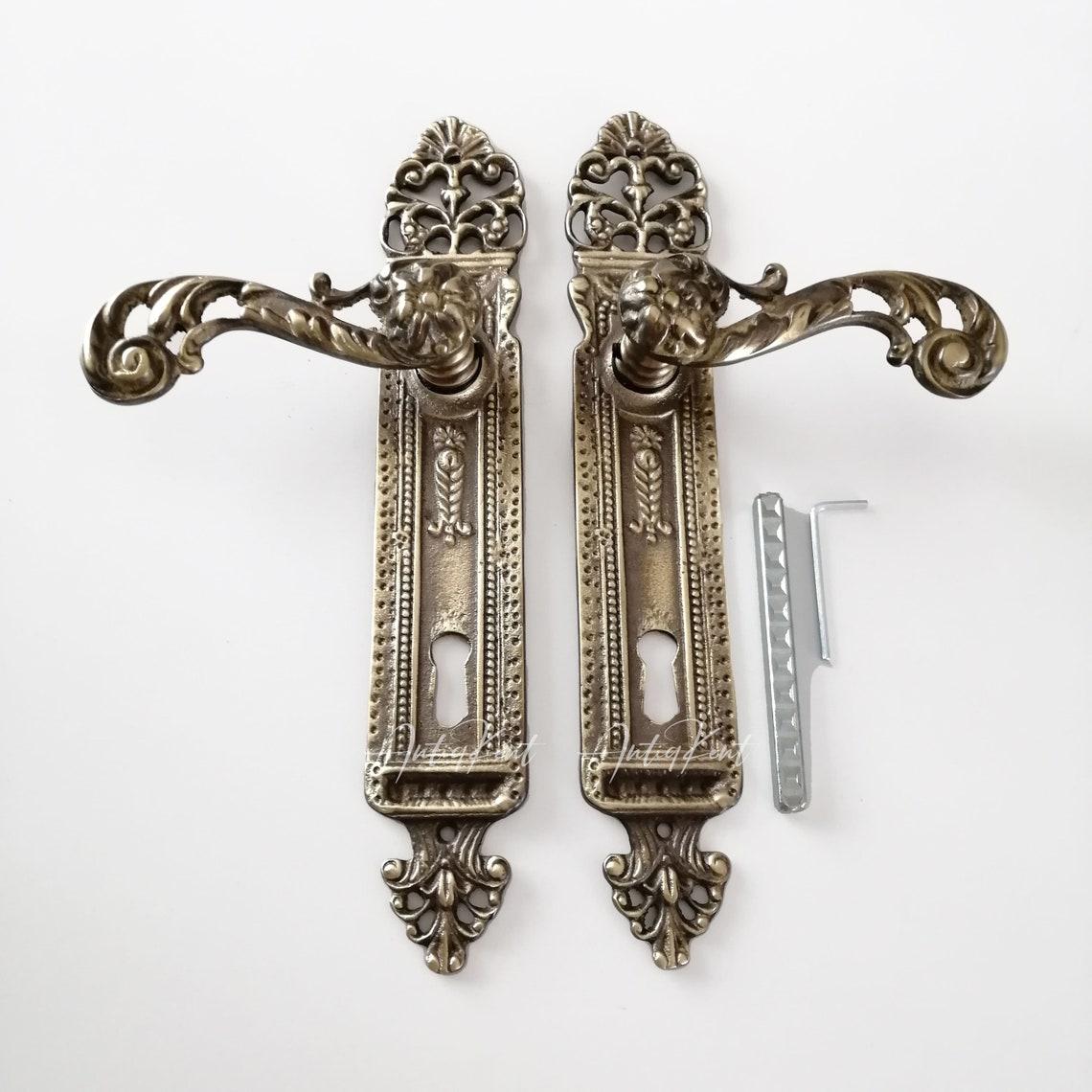 Vintage Style Door Handles Antique Brass French Door Handles Etsy