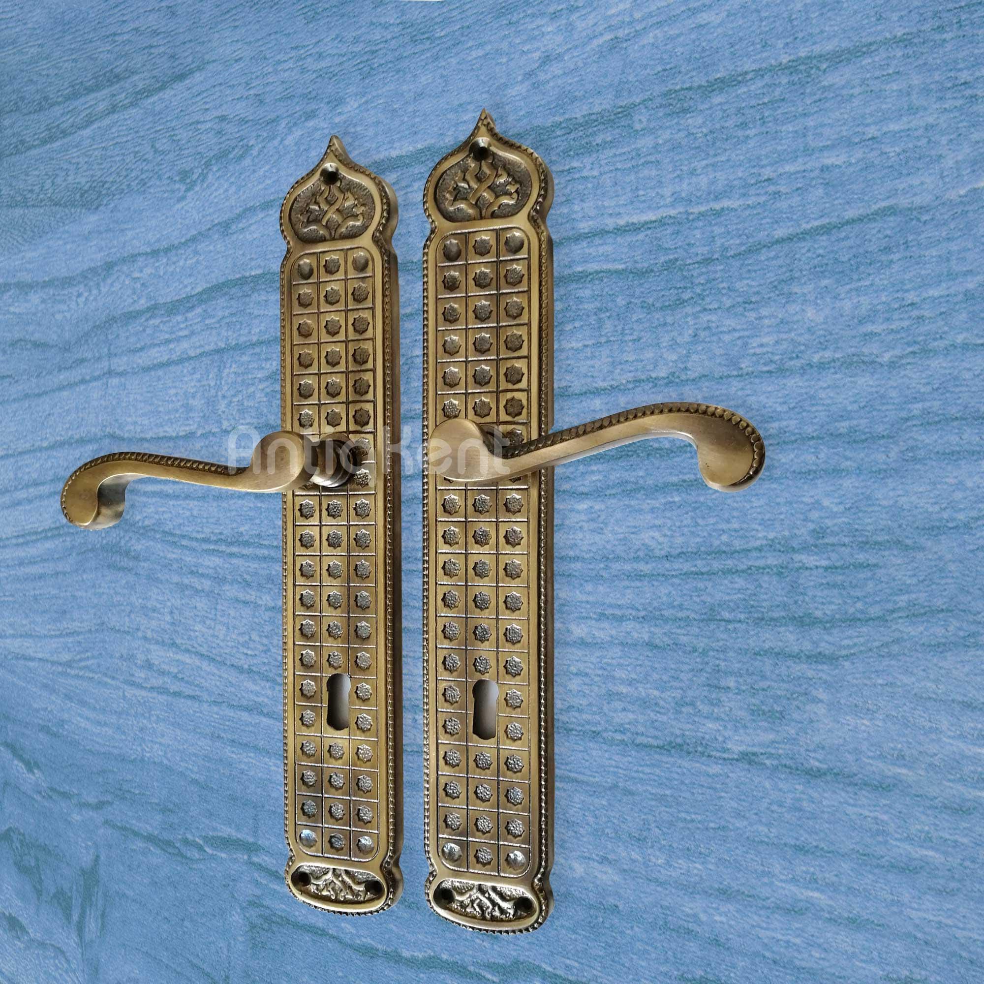 Large Handmade Door Handle, Vintage Style, Antique Brass Door Lever - Etsy