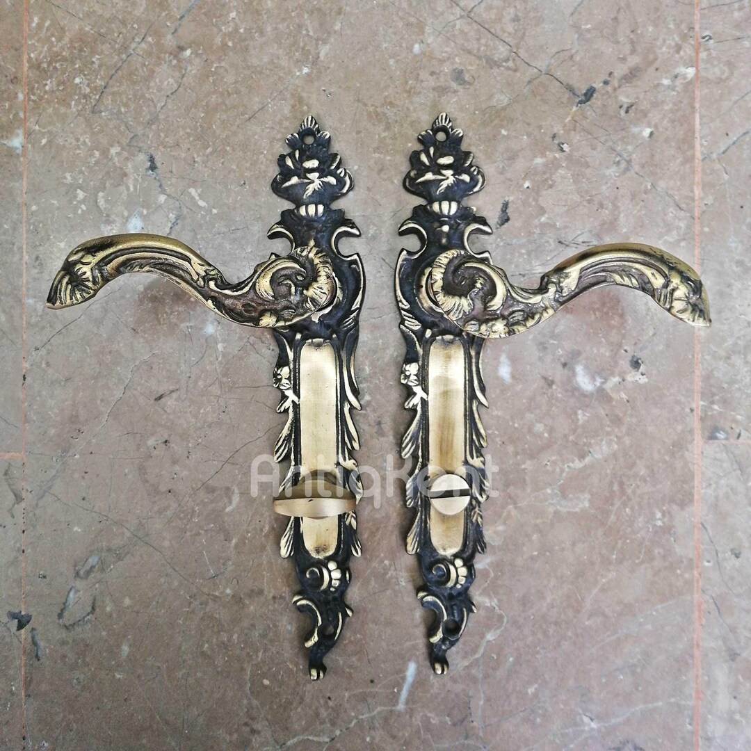 French Door Handle, Handmade Antique Brass - Etsy
