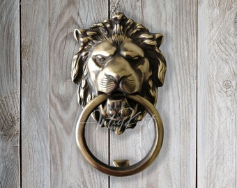 Lion Head Door Knocker, Special Door Ornament for Leo Sign, Vintage Style Handmade Door Knocker, Front Door Ornament, Home Decor For Gift