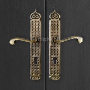 Large Door Handle, Vintage Style Door Handle, Door Handle for Front Door, Rustic Decor Door Handle, Antique Brass Door Lever, Door Hardware