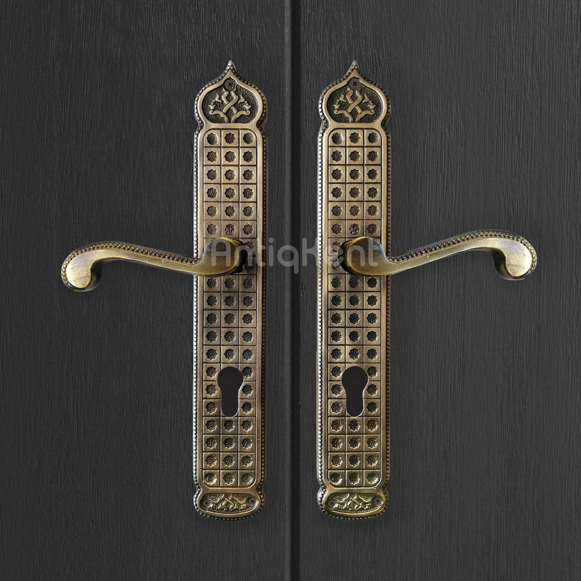 Large Handmade Door Handle, Vintage Style, Antique Brass Door Lever - Etsy