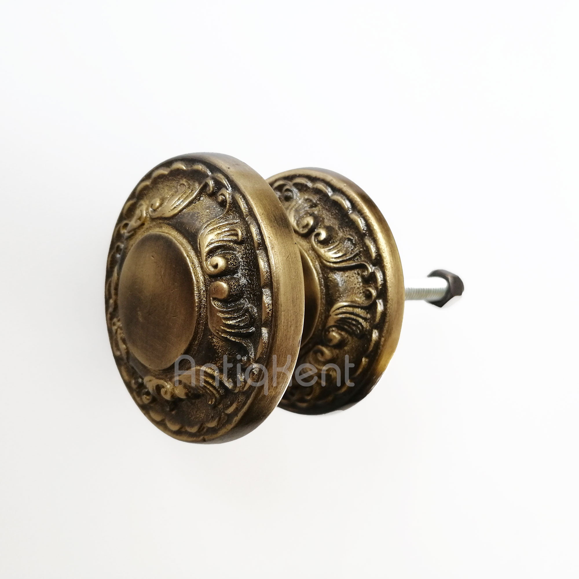 Cast Brass Exterior and Interior Door Knob, Vintage Style Door Knob, Handmade Antique Brass Door ...