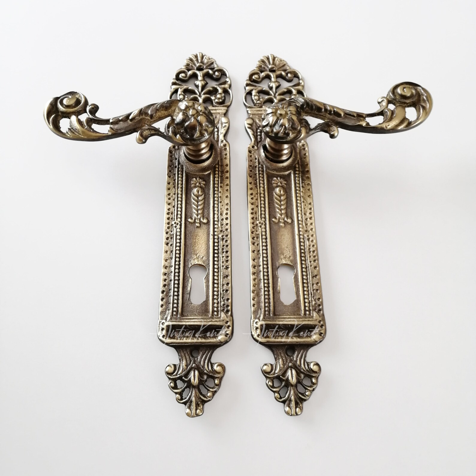 Vintage Style Door Handles Antique Brass French Door Handles Etsy