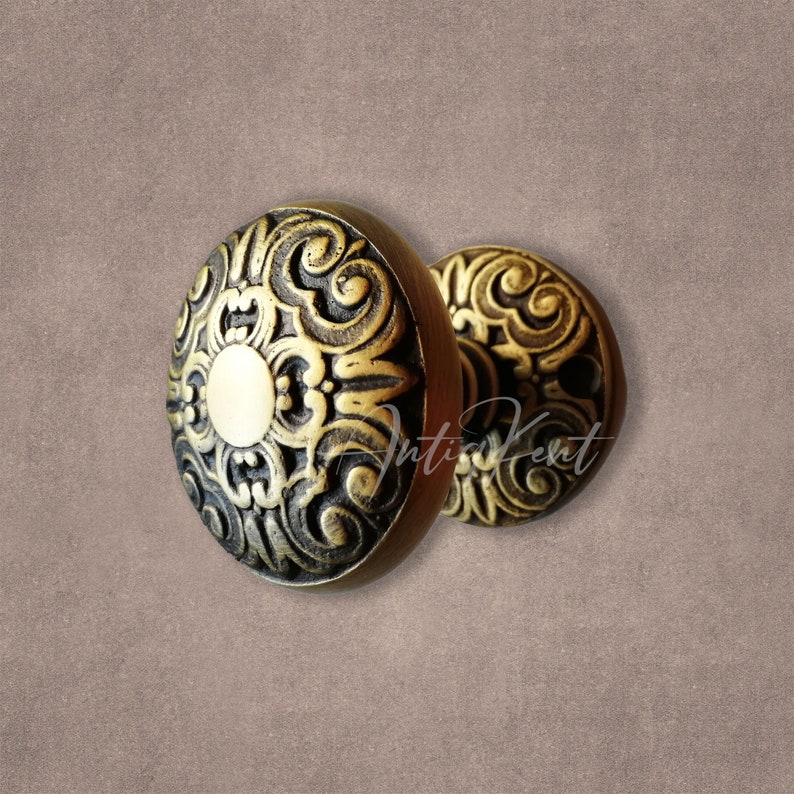 Vintage Style Cast Brass Door Knob, Handmade Antique Style Door Knob, Dummy Door Knob, Cast ...
