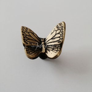 Solid Brass Butterfly Cabinet Knob, Vintage Style Butterfly Drawer Knob, Drawer Pulls , Wardrobe Knob, Furniture Hardware