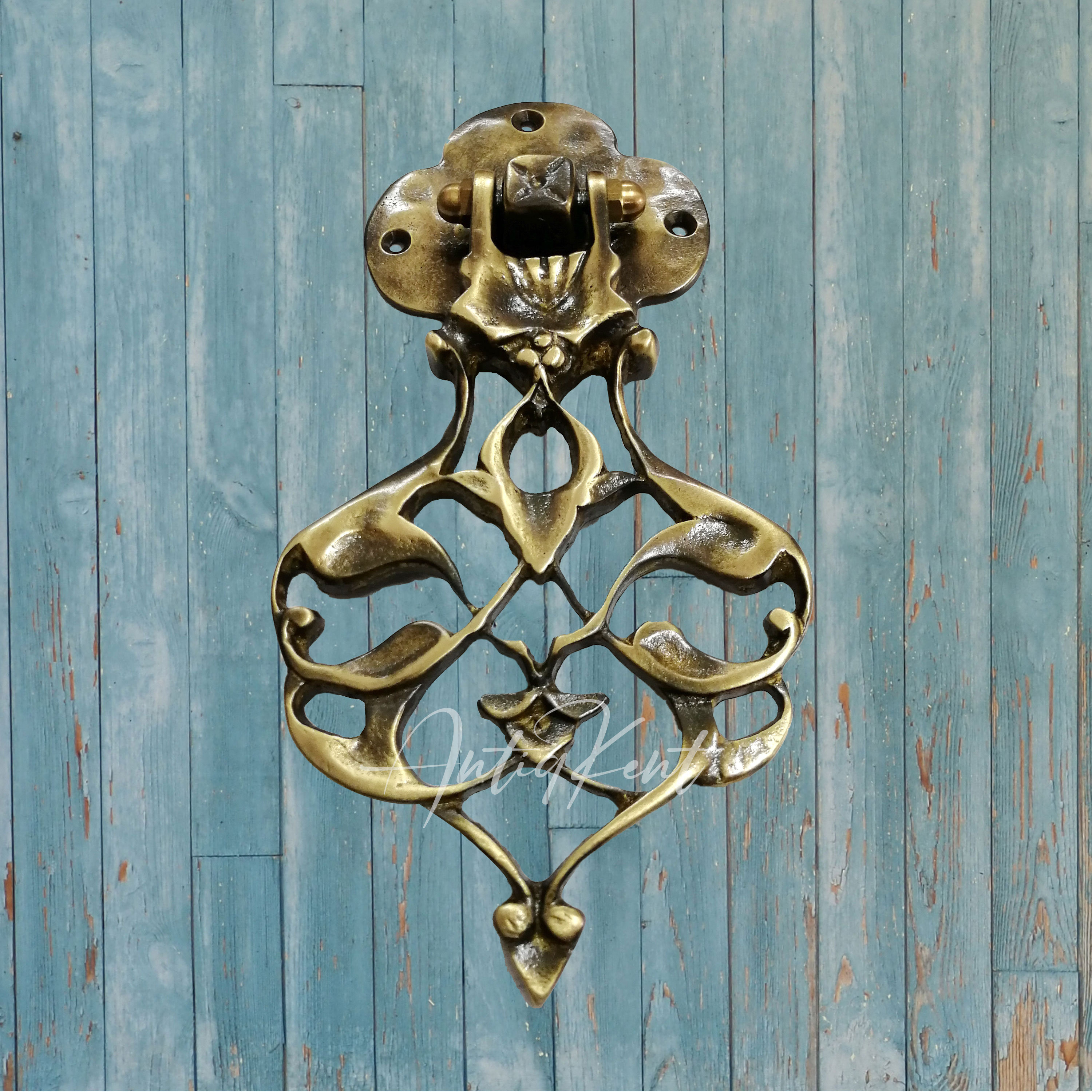 Silver Plated Over Brass LION Head Heavy Front Door Knocker Real Solid Pure Brass Vintage Antique Style House 7 Hand Made Cast Pull Banger