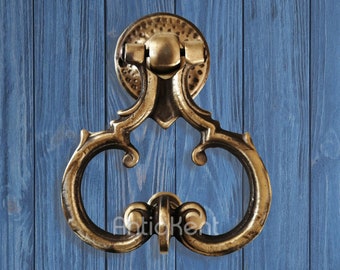 Vintage Style Door Knocker, Antique Brass Door Knocker For Front Door, Classic Victorian Style Door Knockers, Cast Brass Unique Door Knocker