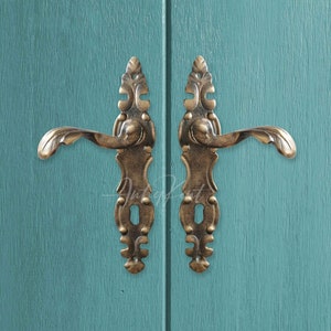 French Door Handle, Cast Brass Door Handle, Farmhouse Door Handle, Vintage Style Door Handle, Door Lever, Door Hardware