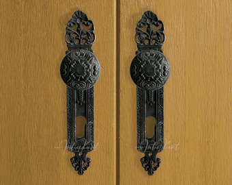 Rosette Door Knob, Handmade Solid Brass