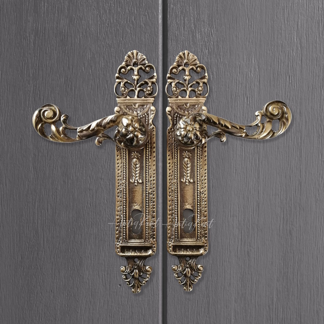 Vintage Style Door Handles Antique Brass French Door Handles - Etsy