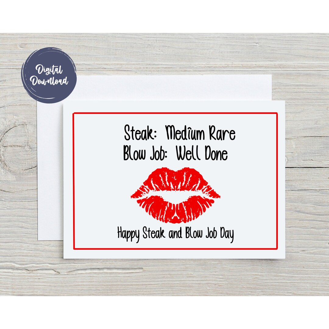 Steak and BJ Day Card March 14th Card Happy Steak and BJ Etsy