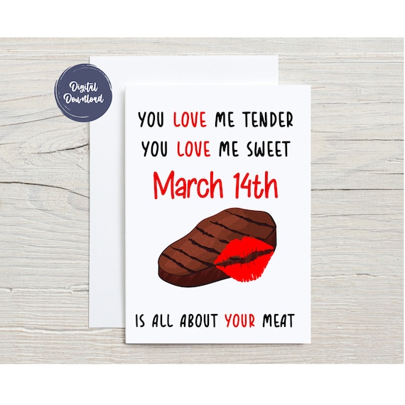 Steak and BJ Day Card March 14th Card Happy Steak and BJ Etsy