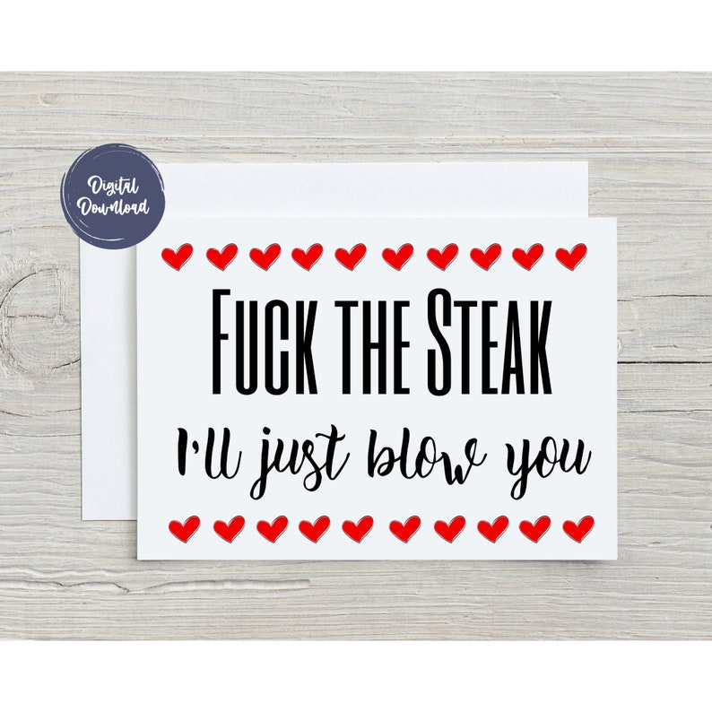 Steak and BJ Day Card March 14th Card Happy Steak and BJ Etsy