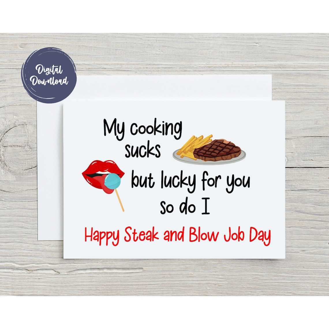 Steak and BJ Day Card March 14th Card Happy Steak and BJ Etsy