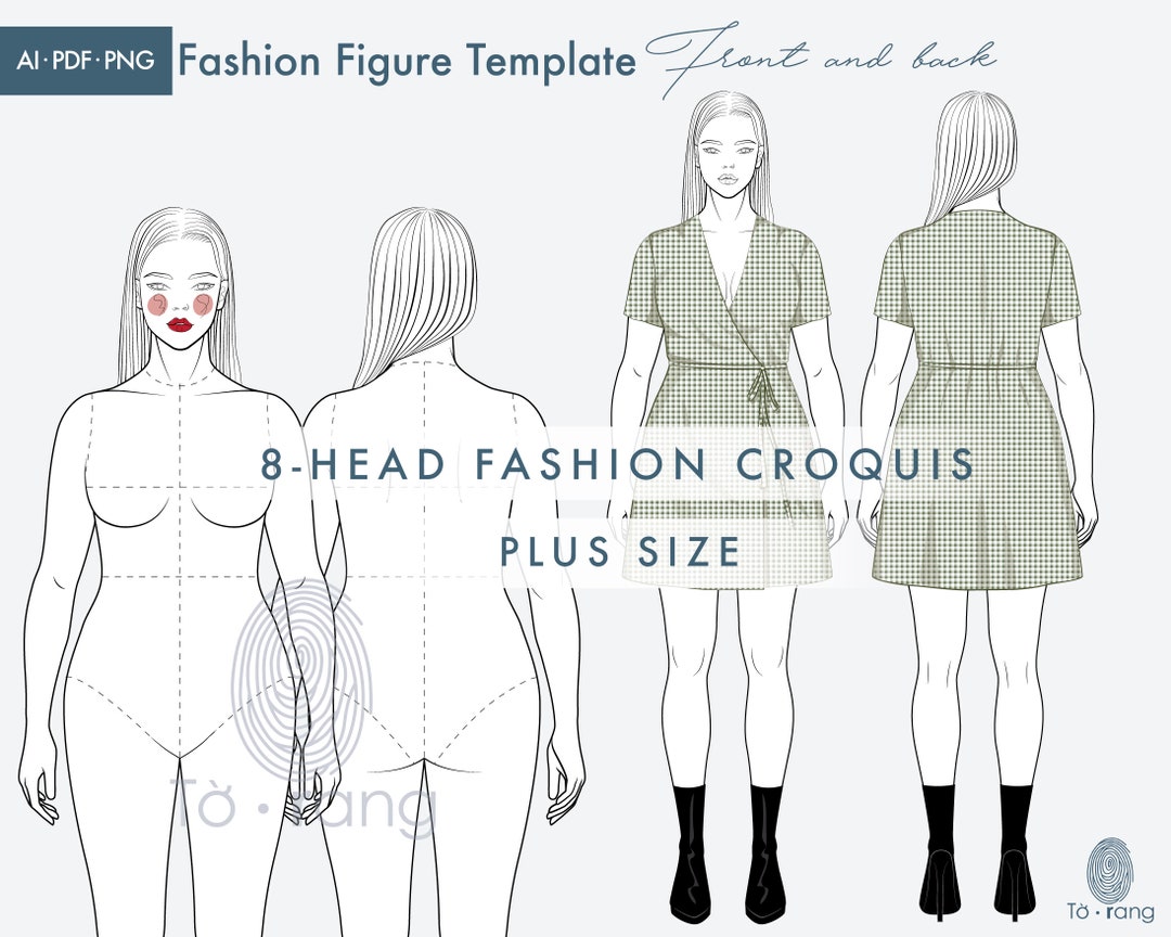 Plus Size Female Fashion Figure Templates 8 Head Fashion - Etsy